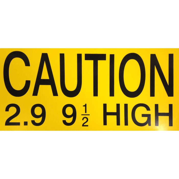 2.9 Caution Decal - Yellow BG Black Text
