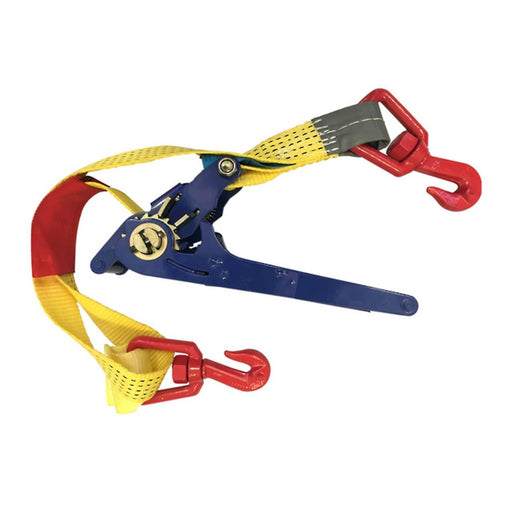 Ancra 50mm Blue Web Dog Tensioner for Chain complete with two Red Grab Hooks